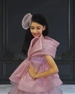 Pink high low stylish dress for girls, elegant birthday wear