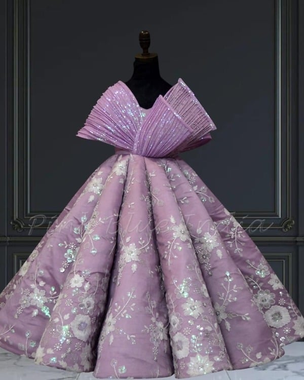 Girls structured party gown, elegant birthday wear