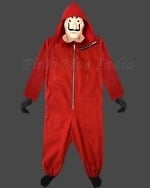 Kids red boiler suit costume, stylish party theme outfit