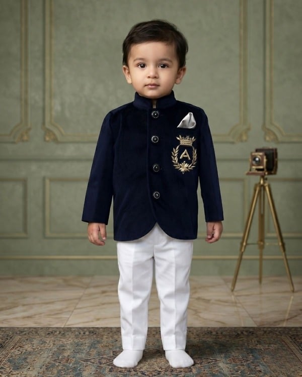 Little Maharaja Wedding Suit, Royal Blue Jodhpuri