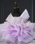 Baby girls birthday party structured ruffle gown, festive wear