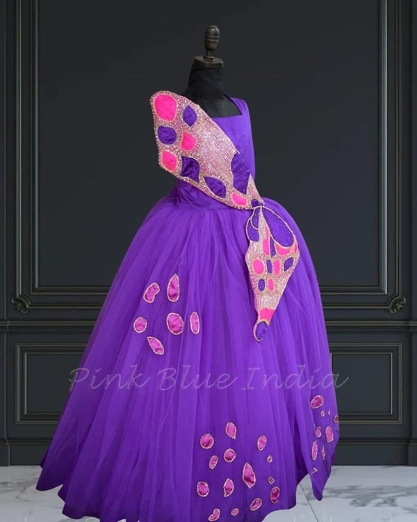 Butterfly wings party dress for baby girl, pastel, birthday, magical & cute