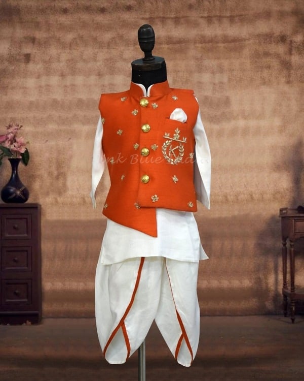 Designer dhoti kurta set for baby boys, perfect for festivities