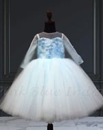 Blue Elsa birthday dress for baby girls, flowing cape, magical & stylish