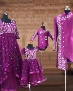 Coordinated family combo outfits, colorful handwork, wedding-ready & cute