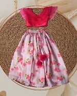 Girls lavender chanderi skirt set, festive wear, graceful & trendy