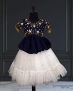 Embroidered peplum skirt outfit for girls, wedding wear, graceful & charming
