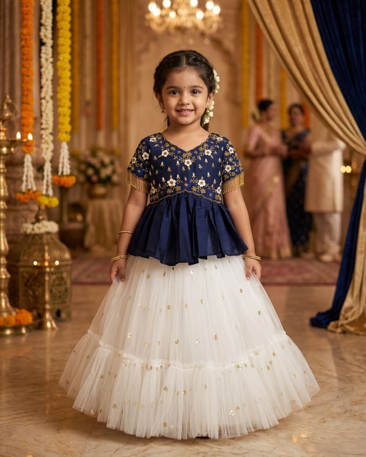 Girls cream ivory ruffle gown for birthday party cute princess wedding flower girl dress