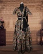 Black reception lehenga for girls with belt, festive wear, stylish & chic
