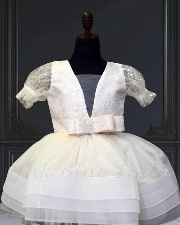 Short pink party dress, baby girls, birthday celebration, charming & comfy