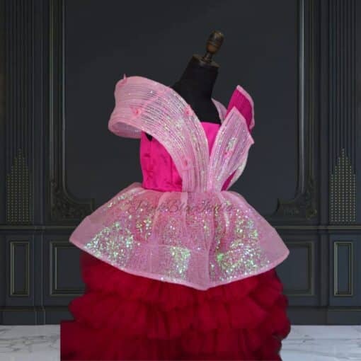 buy-premium-pink-high-low-structured-dress-for-girls