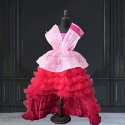 buy-premium-pink-high-low-structured-dress-for-girls