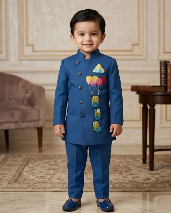 Minion Theme Birthday Outfit for Boys, 2-Piece Set