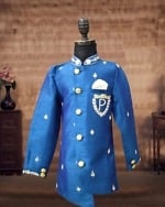 Personalised Baby Boy Sherwani with Golden Dhoti Ethnic Wear Pink Blue India