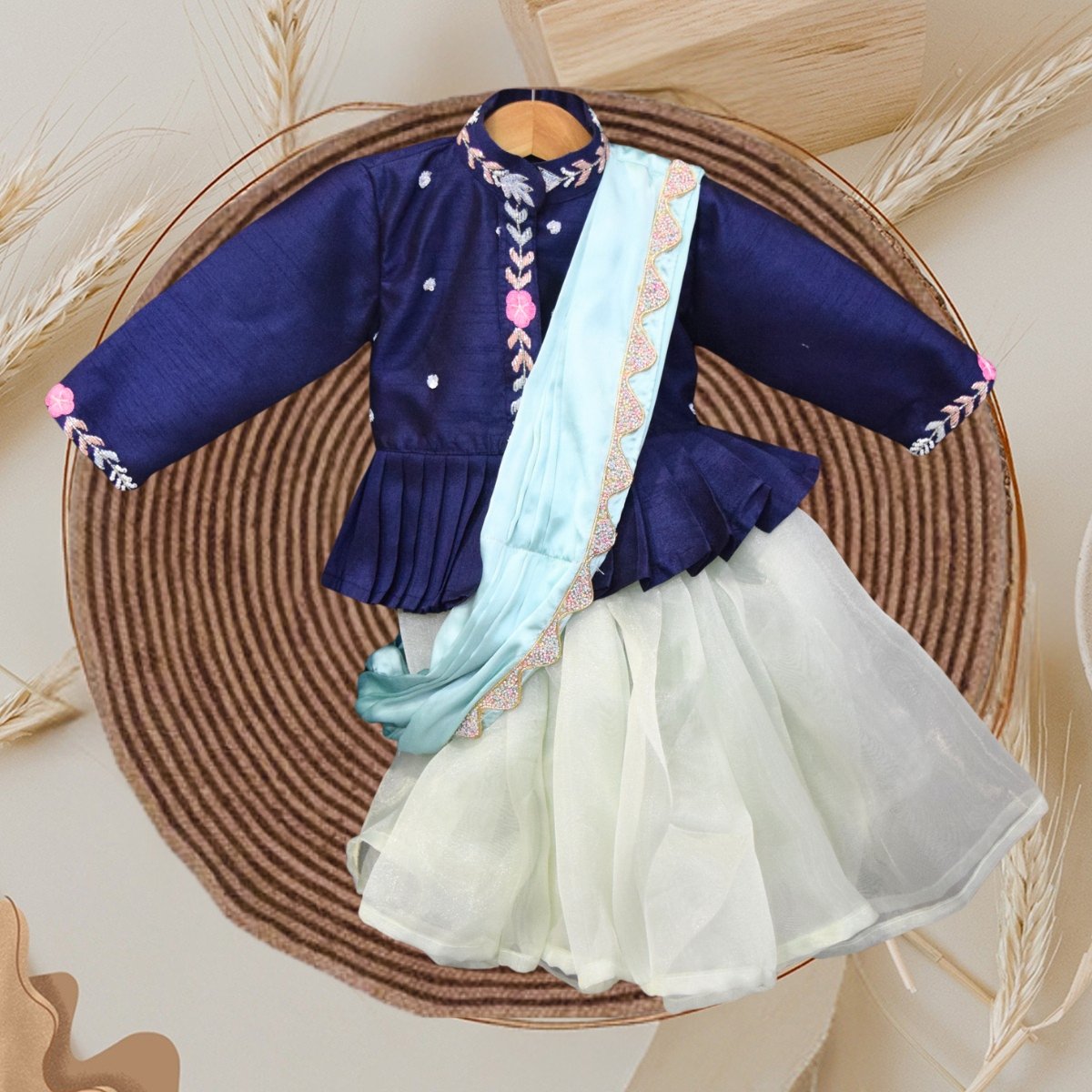 blue-peplum-lehenga-set-for-girls-party-wear