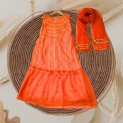 girls-orange-gota-patti-gown-with-dupatta