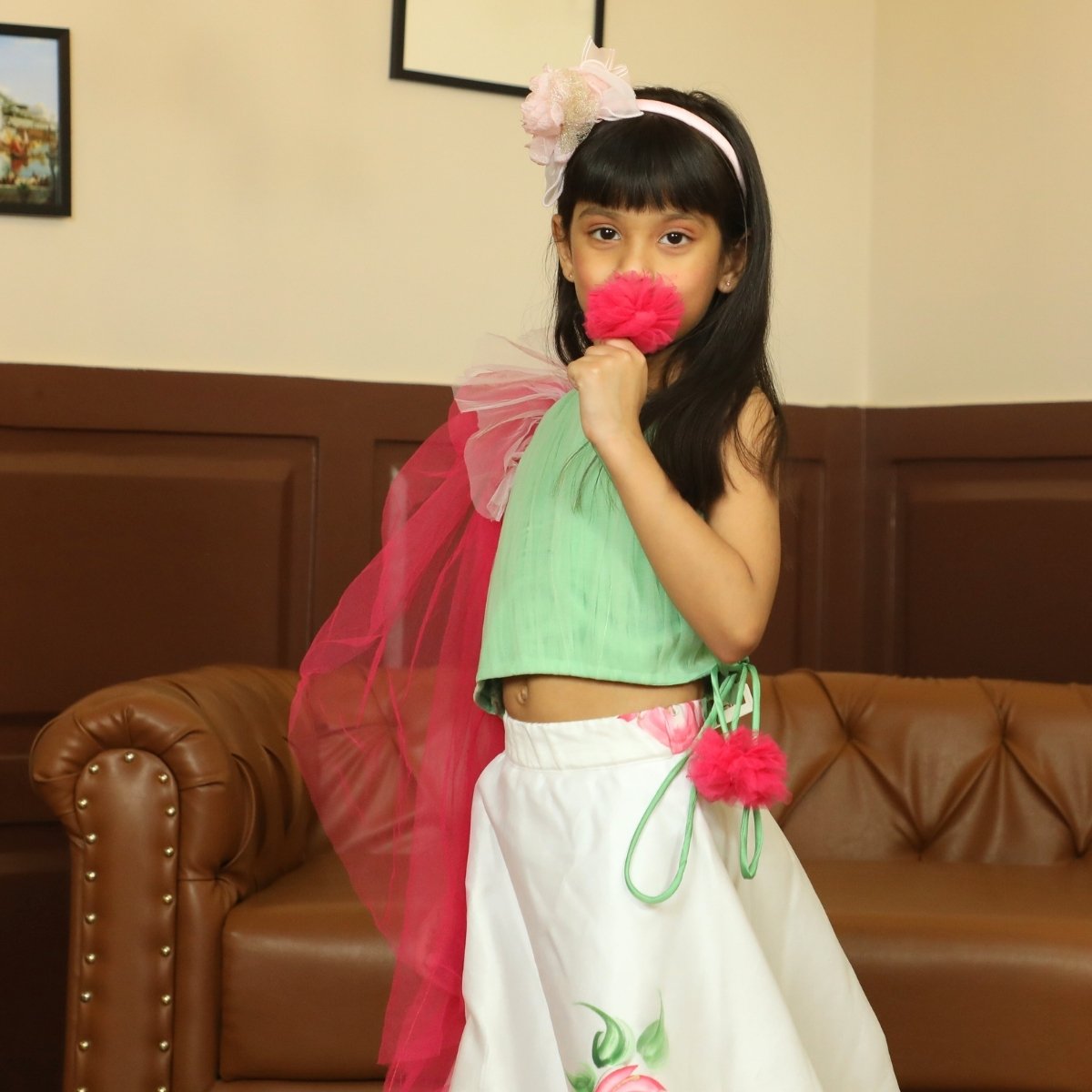 wedding-wear-crop-top-with-ruffled-skirt-for-girls