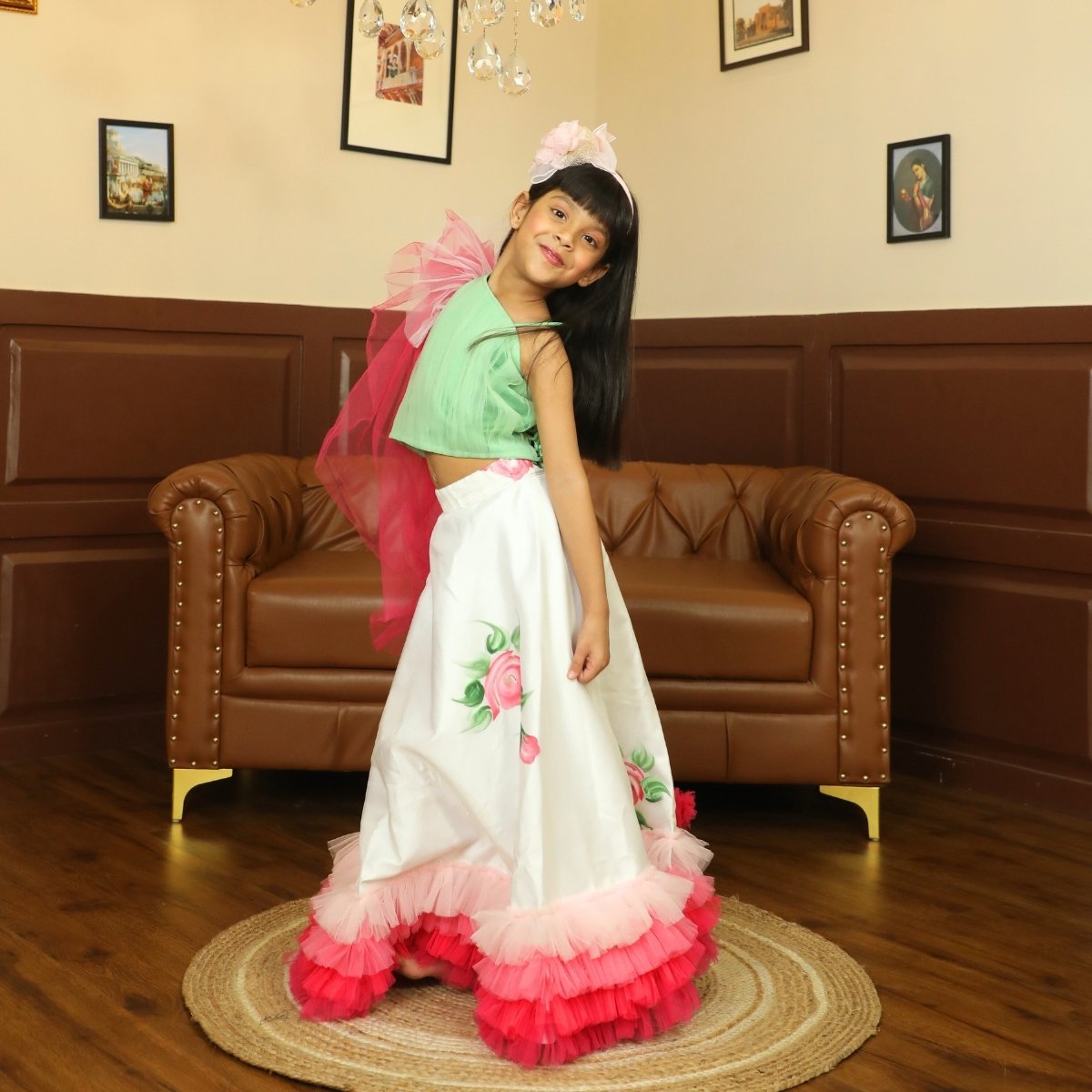 wedding-wear-crop-top-with-ruffled-skirt-for-girls