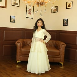 yellow-peplum-skirt-set-for-girls-festive-functions