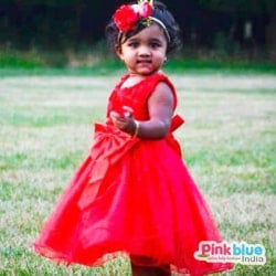 Red Baby Girl Party wear and wedding Frock