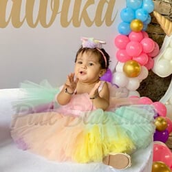 Girl unicorn First Birthday Dress happy client diary Image