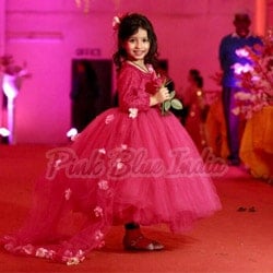 Pink Party Wear Baby Ball Gown