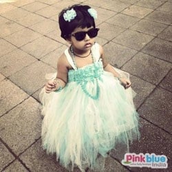 Party wear Sea Green and Off-white tutu dress
