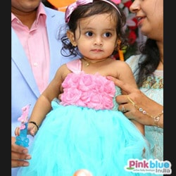 Kids Birthday Party Tutu Dress in Pink Flowers