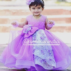purple baby girl party dress