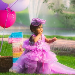 Purple Baby Girl Birthday Dress happy client diary photo