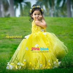 happy Clients Images yellow party dress for girl